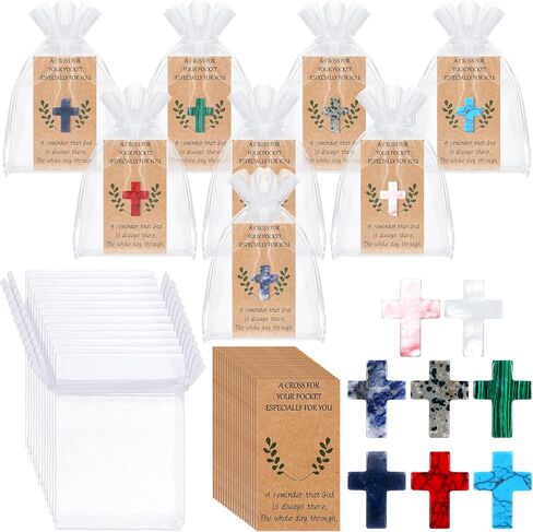 Tioncy 40 Sets Pocket Hug Token Bulk Hug Greeting Cards with Cross Crystal Stones Greeting Cards Keepsake Exchange Card Relationship Gift for Friends Colleagues Family Distance Social Present in Kuwait