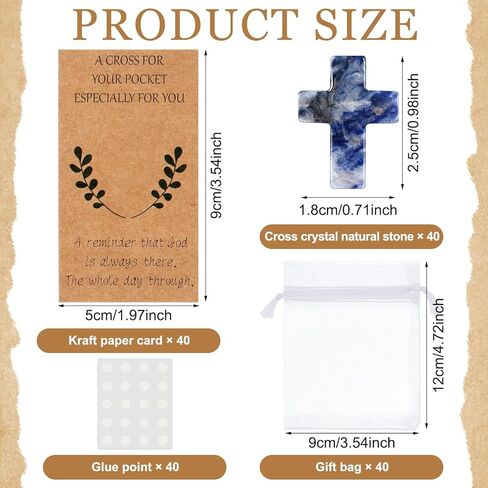 Tioncy 40 Sets Pocket Hug Token Bulk Hug Greeting Cards with Cross Crystal Stones Greeting Cards Keepsake Exchange Card Relationship Gift for Friends Colleagues Family Distance Social Present in Kuwait