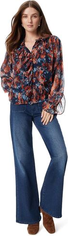 Sam Edelman Women's Jasleen Ruffled Long Sleeve Button Front Top Standard in Saudi Arabia