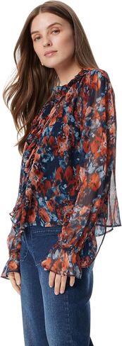 Sam Edelman Women's Jasleen Ruffled Long Sleeve Button Front Top Standard in Saudi Arabia