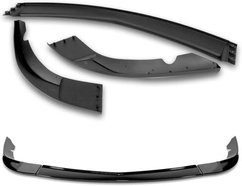 Q1-TECH, Front Bumper Lip fit for Compatible with 2005-2013 Chevy Corvette C6 Base Models Only, Front Bumper Lip Spoiler Air Chin Body Kit Splitter ABS, ZR1-Style (Painted Black) in Kuwait
