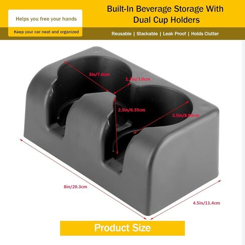 Car Cup Holder, Automotive Cup Holders, 89039574 Bench Seat Cup Holder Dual Cupholder Insert Drink Storage Fit for Colorado 2004‑2012 in Saudi Arabia