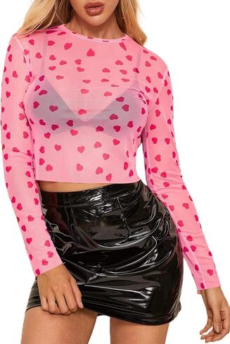 المرأة المثيرة للنادي الشفاهية seethrough طويلة الأكمام السمكة الشبكة الشبكة الشبكية قمم تي شيرت قميص بلوزة أسود in Kuwait