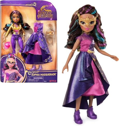 Unicorn Academy, Isabel Deluxe Masquerade Ball Doll with 11 Doll Accessories & Highlighted Hair, 9.5", Dolls & Unicorn Toys for Girls in Saudi Arabia