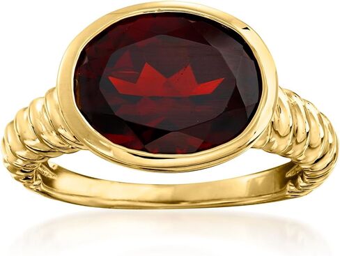 Ross-Simons 5.00 Carat Oval Garnet Ring in 18kt Gold Over Sterling in Saudi Arabia
