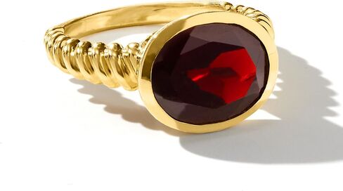 Ross-Simons 5.00 Carat Oval Garnet Ring in 18kt Gold Over Sterling in Saudi Arabia
