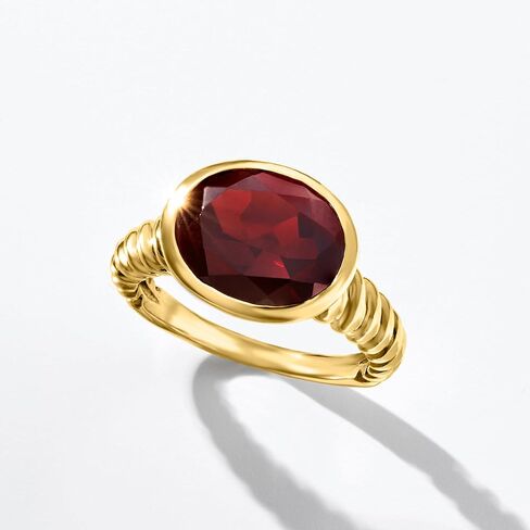 Ross-Simons 5.00 Carat Oval Garnet Ring in 18kt Gold Over Sterling in Saudi Arabia
