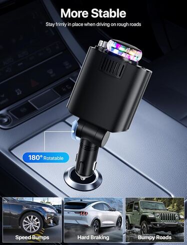 Retractable Car Charger, 4 in 1 Retractable Cables and 2 USB Ports Car Charger Adapter for iPhone 16/15/14/13/12 in Kuwait