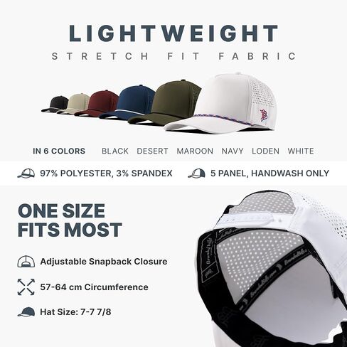 Branded Bills Georgia Vintage PVC Curved 5 Panel Rope, Snapback Closure, Lightweight, Comfortable Baseball Cap in Saudi Arabia