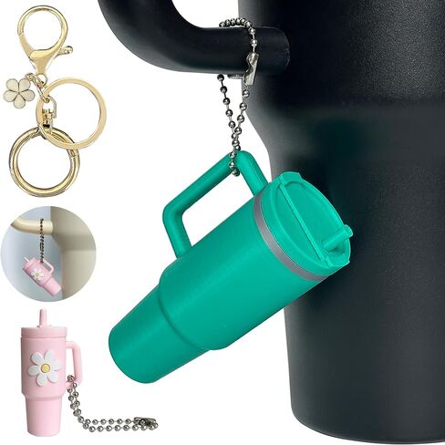 Mini Cup Keychain Designed for Stanley 40 oz Tumbler,Mini Cup Keychain for School Bag Key,Car Key,Personalized Decorative Pendant，Cute Tumbler Chapstick Holder(Pure White) in Saudi Arabia