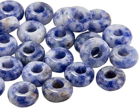 1 Box 30Pcs Large Hole Stone Beads 10mm Gemstone Rondelle Bead Bulk Indian Agate Crystal Flat Round Natural Stone Spacer Beads for Beading Bracelets Jewelry Making Necklaces Hair Accessories in Saudi Arabia