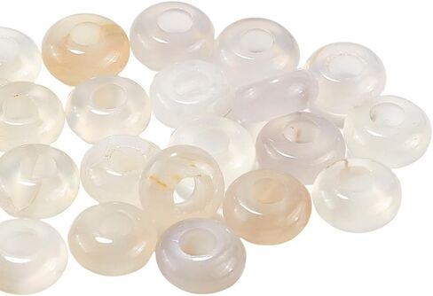 1 Box 30Pcs Large Hole Stone Beads 10mm Gemstone Rondelle Bead Bulk Indian Agate Crystal Flat Round Natural Stone Spacer Beads for Beading Bracelets Jewelry Making Necklaces Hair Accessories in Saudi Arabia
