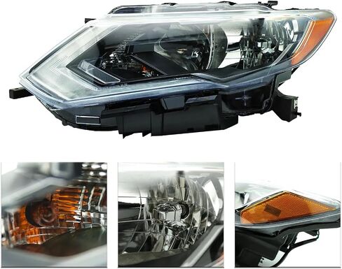 Pensun المصابيح الأمامية Assembly Fit for 2017 2018 2019 2020 Nissan Rogue Melectlamp w/LED Drl Halogen Head Light (Side Passenger & Driver) in Saudi Arabia