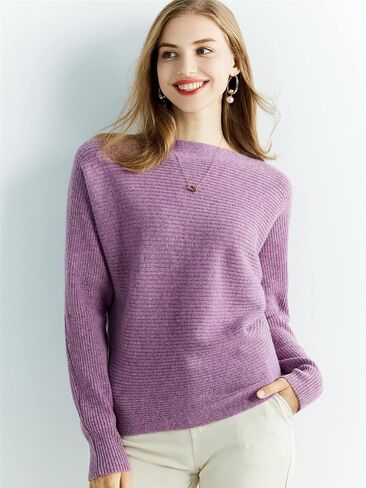 سترة Bollrllr النسائية المحبوكة 100 ٪ Merino Wool O Neck Dolman Sleeve Pullover Winter Autumn Sweater in Saudi Arabia