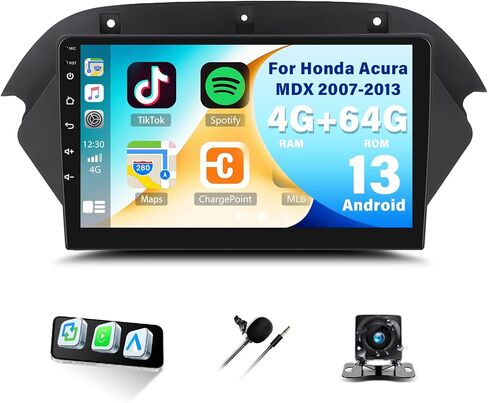 [2+64G] Sterroid 13 Car Stereo لـ Honda Acura MDX 2007-2013 مع Carplay و Android Auto ، راديو سيارة لمس 9 بوصات مع رابط المرآة Bluetooth FM/RDS WiFi GPS EQ SWC+كاميرا احتياطية in Saudi Arabia
