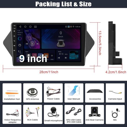 [2+64G] Sterroid 13 Car Stereo لـ Honda Acura MDX 2007-2013 مع Carplay و Android Auto ، راديو سيارة لمس 9 بوصات مع رابط المرآة Bluetooth FM/RDS WiFi GPS EQ SWC+كاميرا احتياطية in Saudi Arabia