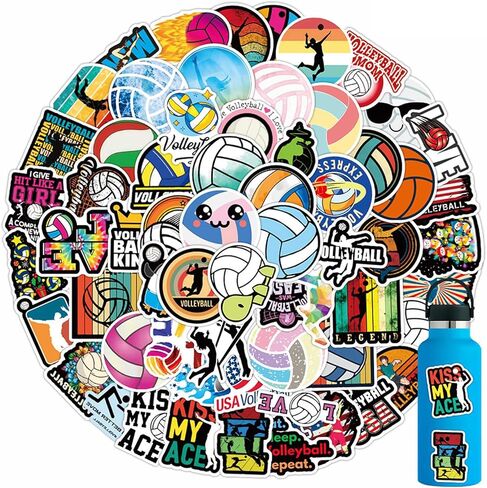 100pcs ملصقات رياضية لكرة القدم لزجاجة ماء ، هدية كرة قدم بارد فينيل مقاوم للماء للأطفال في سن المراهقة صبي البالغين البالغين. in Kuwait