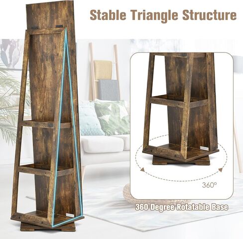 Loko 360 ° Armoire الدوارة ، خزانة مجوهرات قائما بذاتها مع مرآة مكياج داخلية ، منظم مجوهرات قابلة للقفل 2 في 1 مع مرآة كاملة الطول للنساء (رمادي) in Kuwait