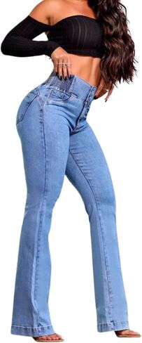 utcoco High Waisted Bootcut Jeans for Women 2025 Trendy Stretch Slim Fit Bell Bottom Flare Jeans for Women in Kuwait