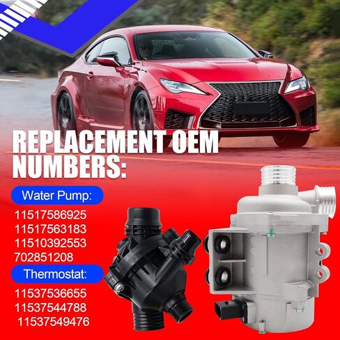 SMMS مضخة مياه المحرك الكهربائية ومبرد ترموستات لـ BMW 128I 325i 328i 330i 525i 528i 530i x3 Z4 ، استبدل OE 702851208 11517563183 11517586925 1153753655 115375478888 in Saudi Arabia