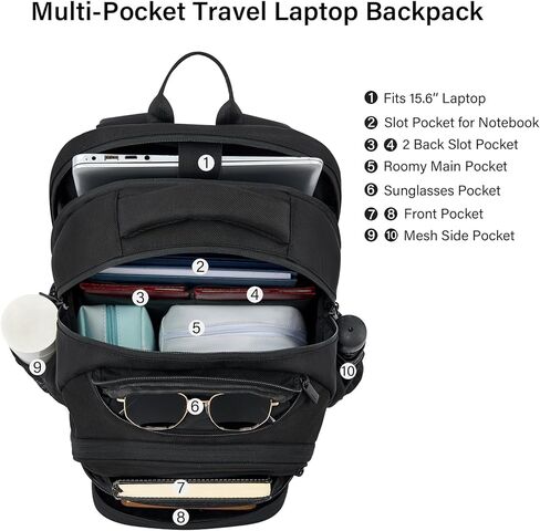 Hanke College Laptop Backpack Multi-Pocket, 18-Inch Large Travel Backpack for Men Women, Water Resistant College Bookbag for 15.6 Inch Laptop, Casual Daily Personal Item Size,Army Green in Kuwait