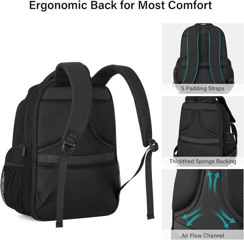 Hanke College Laptop Backpack Multi-Pocket, 18-Inch Large Travel Backpack for Men Women, Water Resistant College Bookbag for 15.6 Inch Laptop, Casual Daily Personal Item Size,Army Green in Kuwait