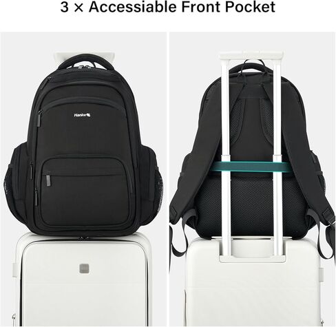 Hanke College Laptop Backpack Multi-Pocket, 18-Inch Large Travel Backpack for Men Women, Water Resistant College Bookbag for 15.6 Inch Laptop, Casual Daily Personal Item Size,Army Green in Kuwait