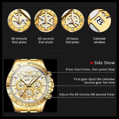 OLEVS Watch for Men Skeleton Business Dress Stainless Steel Waterproof Luminous Mens Wrist Watch in Saudi Arabia