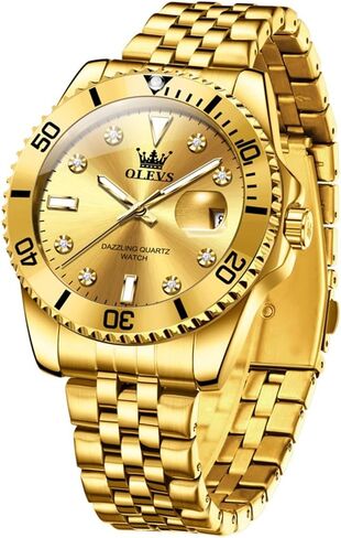OLEVS Watch for Men Skeleton Business Dress Stainless Steel Waterproof Luminous Mens Wrist Watch in Kuwait