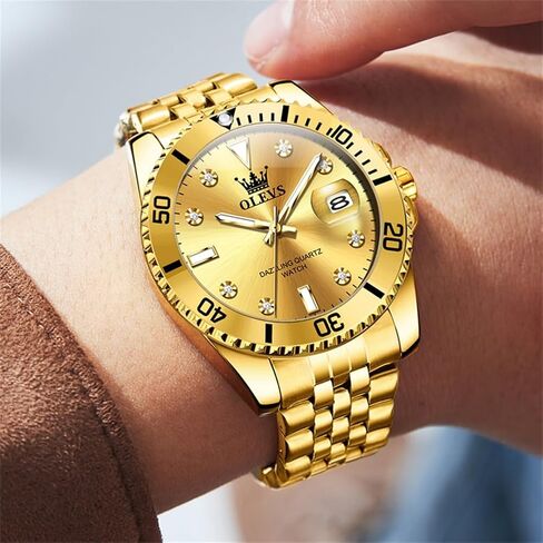 OLEVS Watch for Men Skeleton Business Dress Stainless Steel Waterproof Luminous Mens Wrist Watch in Kuwait