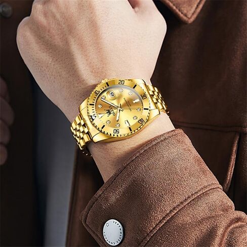 OLEVS Watch for Men Skeleton Business Dress Stainless Steel Waterproof Luminous Mens Wrist Watch in Kuwait