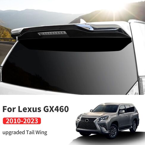 Sports Rear Spoiler Decoration is Suitable for 2010-2023 Lexus GX460 Rear Trunk Spoiler Wing Cover Tail Deck ABS Black Exterior Accessories Tail refitting Accessories (Black) in Saudi Arabia