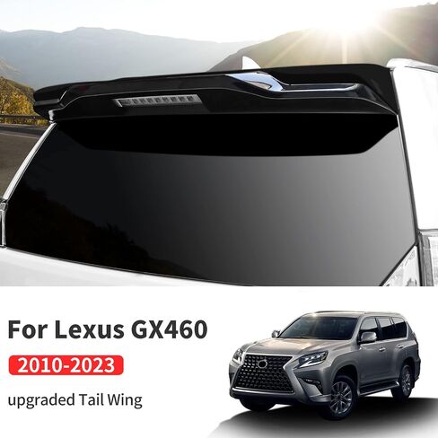 Sports Rear Spoiler Decoration is Suitable for 2010-2023 Lexus GX460 Rear Trunk Spoiler Wing Cover Tail Deck ABS Black Exterior Accessories Tail refitting Accessories (Black) in Saudi Arabia