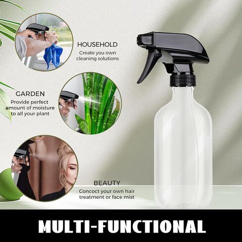 Amber Glass Spray Bottles 2 Pack, Chemical Resistance Refillable 16 oz Empty Spray Bottle for Cleaning Solution,Durable and Powerful Nozzle, Spray Bottles for Hair, Plants, Cleaner, Oil in Saudi Arabia