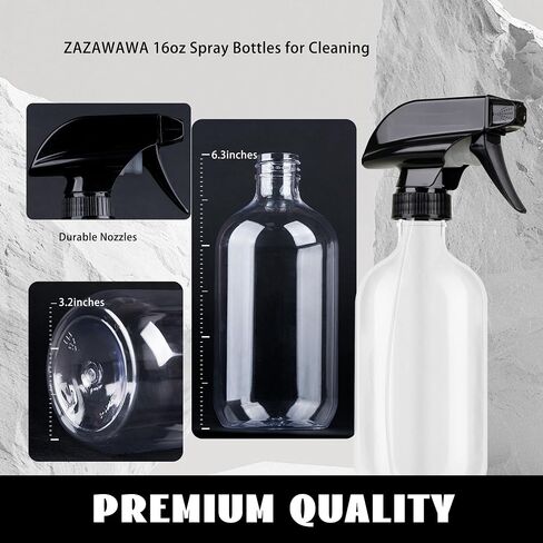 Amber Glass Spray Bottles 2 Pack, Chemical Resistance Refillable 16 oz Empty Spray Bottle for Cleaning Solution,Durable and Powerful Nozzle, Spray Bottles for Hair, Plants, Cleaner, Oil in Saudi Arabia