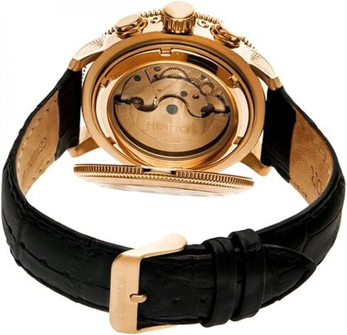 HERITOR Automatic Jeweled Automatic Movement 316L Surgical-Quality Stainless Steel Case/Sapphire-Coated Mineral Crystal and Leather Watch(Model: HERHR3503) in Saudi Arabia