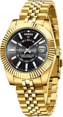 NIBOSI Watches for Men Analog Quartz Stainless Steel Dial with Date Waterproof Business Classic Luxury Dress Mens Wrist Watches in Kuwait
