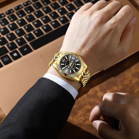 NIBOSI Watches for Men Analog Quartz Stainless Steel Dial with Date Waterproof Business Classic Luxury Dress Mens Wrist Watches in Kuwait