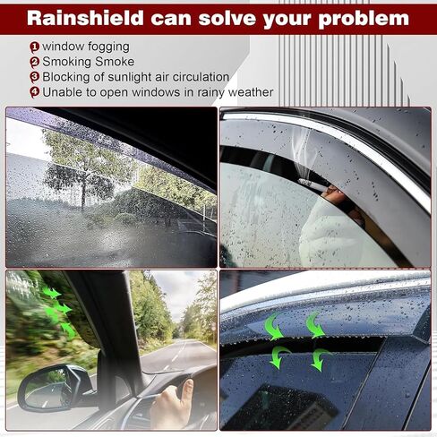in-Channel Rain Guards 4-Piece Comptible with 2015-2020 F150 SuperCrew Window Visors Side Window Deflectors Shield Shade in Saudi Arabia