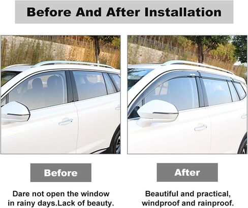 Scitoo Mount Window Visor Deflector Rain Guard 4pcs مجموعة ملائمة لعام 1999 لـ Ford for F-250 Window Difflectors Deves Days 94953 Outside Mount Ventvisor in Saudi Arabia
