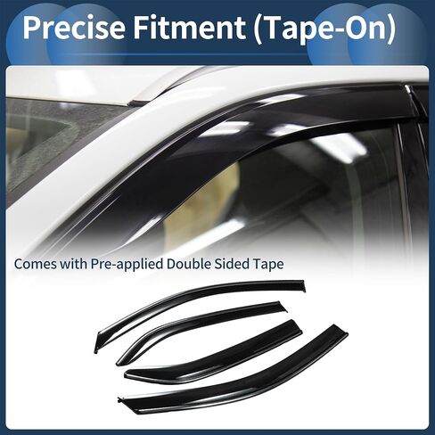 Window Deflectors Side Window Vent Visors for Toyota Yaris Sedan 2007 2008 2009 2010 2011 2012 2013 Black Rain Guards Sun Visors Vent Shades Reinforced Acrylic 4 Pcs in Saudi Arabia