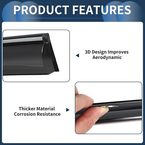 Window Deflectors Side Window Vent Visors for Toyota Yaris Sedan 2007 2008 2009 2010 2011 2012 2013 Black Rain Guards Sun Visors Vent Shades Reinforced Acrylic 4 Pcs in Saudi Arabia