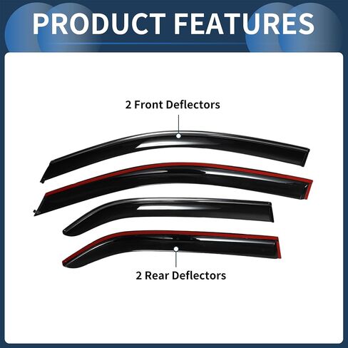 Window Deflectors Side Window Vent Visors for Toyota Yaris Sedan 2007 2008 2009 2010 2011 2012 2013 Black Rain Guards Sun Visors Vent Shades Reinforced Acrylic 4 Pcs in Saudi Arabia