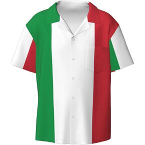 Italian Flag Men's Shirt Short Sleeved Color Button Down Beach Shirt Tropical Holiday in Saudi Arabia