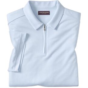 Johnston & Murphy Men's Vintage Birdseye Zip Polo in Saudi Arabia
