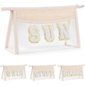 حقيبة ماكياج إطريول بوهو بوت بوش ، أكياس شاطئية لثلاثي الأثرياء ، PVC ، أكياس شاطئ مقاومة للماء للنساء ، حقيبة رسائل صغيرة في تشنيل مع سوستة لضروريات السفر على الشاطئ in Kuwait