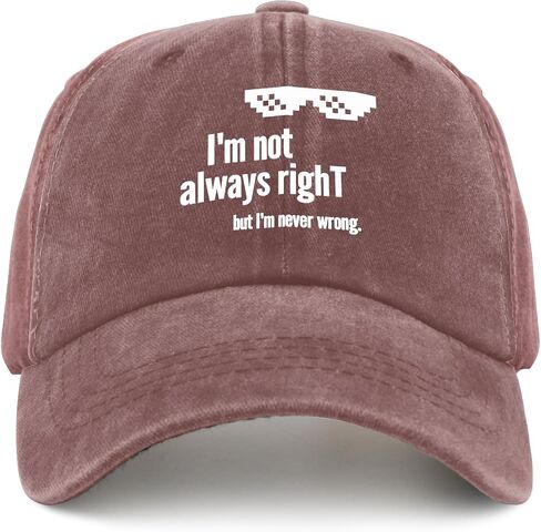 I'm Not Always Right But I Am Never Wrong Caps Army Hat Fishing Hat Gifts for Son Workout Hat in Saudi Arabia