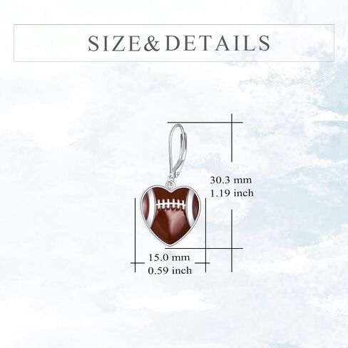 Ball Earrings Sterling Silver Heart Baseball Soccer Ball Dangle Drop Earrings Sport Jewelry Gift for Women in Saudi Arabia