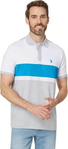 U.S. Polo ASSN. Men's Short Sleeve 3 Colorblock Jersey Knit Polo Shirt in Saudi Arabia