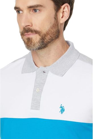 U.S. Polo ASSN. Men's Short Sleeve 3 Colorblock Jersey Knit Polo Shirt in Saudi Arabia